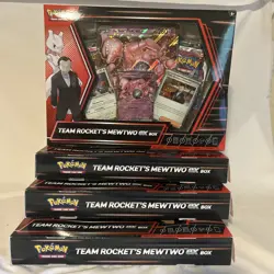 Lot Of 4 Pokemon TCG Team Rocket's Mewtwo ex Box IN HAND Sealed Box Wear - Image 1