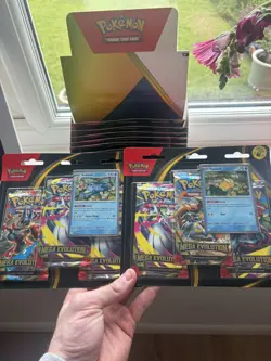 Pokemon: ME1 Mega Evolution Triple Blister - UnSealed Display Case of 12 - Image 2