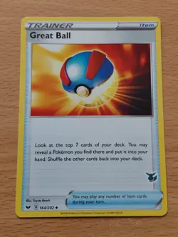 Pokemon TCG trainer Great Ball Sword And Shield 164/202 Eevee Stamp - Image 1