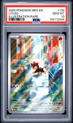 2025 POKEMON MEG EN-MEGA EVOLUTION ILLUSTRATION RARE #139 LITLEO PSA 10 - Image 1