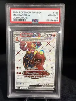 2024 POKEMON TWM EN-TWILIGHT MASQUERADE | ULTRA RARE #191 MAGCARGO EX PSA 10 - Image 1
