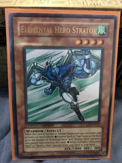 | Yugioh Elemental Hero Stratos JUMP-EN012 Ultra Rare Shonen Jump LP - Image 1