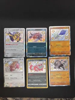 Pokemon Baby Shiny Card Lot Greedant, Revavroom, Tauros, Glimmet - Image 1