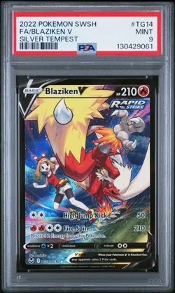 Pokemon Blaziken V TG14 Silver Tempest Trainer Gallery Full Art Holo PSA 9 - Image 1