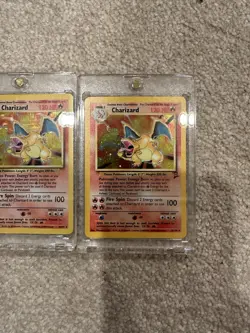 Pokemon TCG Base Set Charizard 4/102 Holo English 1999 Lot of 2 Cards - Image 3