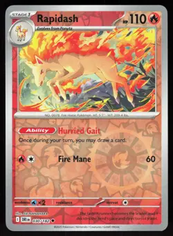 Rapidash 030/182 Uncommon Destined Rivals Pokemon Reverse Holo Near Mint - Image 1