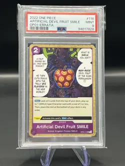 2022 One Piece Romance Dawn OP01-116 Artificial Devil Fruit SMILE - PSA 9 - Image 1