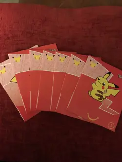 Lot Of 7 Pokemon 25th Anniversay Mcdonalds Promo Sealed Packs + Card Box - Image 1