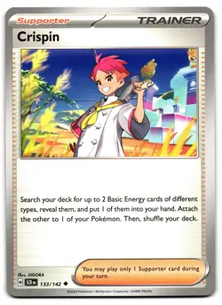 Crispin 133/142 - Stellar Crown Uncommon Pokemon TCG - M/LP Card - Image 1