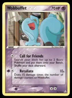 2006 Pokemon Wobbuffet Uncommon Holon Phantoms 56/110 DMG - Image 1
