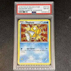 2016 POKEMON XY BLACK STAR PROMO SHINY MEGA GYARADOS #XY143 MAGIKARP-HOLO PSA 8 - Image 1