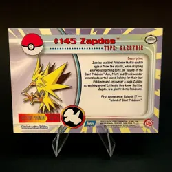 Pokemon TCG - Zapdos 145 Topps TV Animation Series 3 - 2000 NM - Image 2