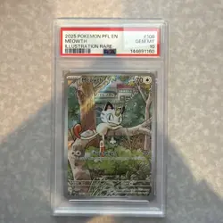 2025 POKEMON PFL EN-PHANTASMAL FLAMES ILLUSTRATION RARE #106 MEOWTH PSA 10 - Image 1