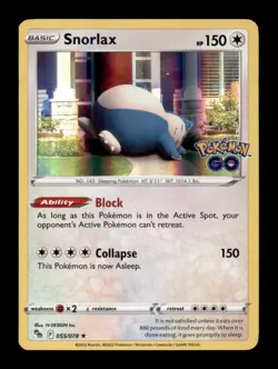 SNORLAX 055/078 HOLO R POKEMON GO POKEMON HOLO NM/M - Image 1