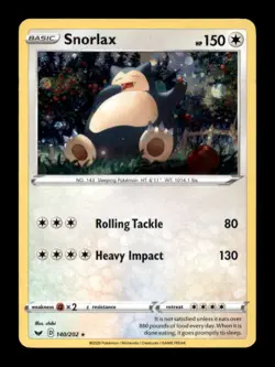 Snorlax 140/202 R Sword & Shield Pokemon Cosmo Holo - Image 1