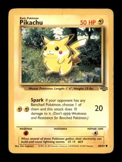 PIKACHU LP 60/64 C JUNGLE POKEMON UNLIMITED - Image 1