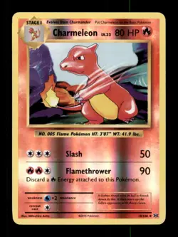 CHARMELEON 10/108 UC EVOLUTIONS POKEMON REVERSE HOLO LP - Image 1