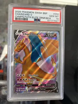 Charizard V SWSH050 Champion's Path Promo Pokemon Card PSA 10 Gem Mint - Image 1