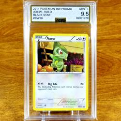 Pokemon Black & White Black Star Promo Axew BW26 AGS Mint+ 9.5 Holo 2011 - Image 1