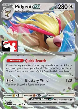 Pidgeot ex Double Rare Prize Pack Series Cards 164/197 NM - Image 1