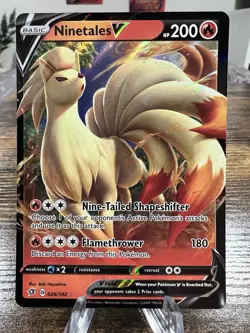 Pokemon TCG Ninetales v Rebel Clash Holo Ultra Rare Card 026/192 - Image 1