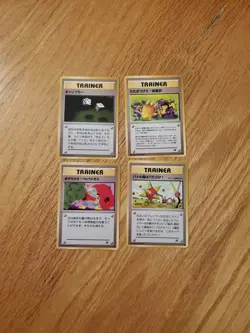 1997 Pokemon Japanese Trainer Bundle (4) Common Vintage Cards NM Condition - Image 1