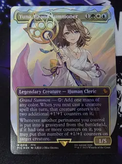 Yuna, Grand Summoner Borderless Surge Foil MTG Commander Final Fantasy - Image 1