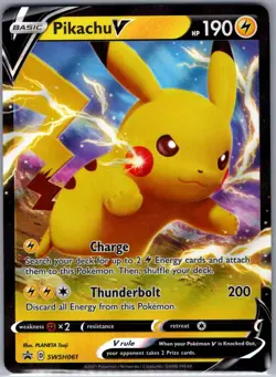 Pikachu V - SWSH061 SWSH: Sword & Shield Promo Cards - Pokemon Card - NM - Image 1