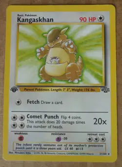 Kangaskhan 21/64 Rare Non-Holo 1st Edition Jungle Set Pokemon Card MP - Image 1