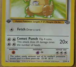 Kangaskhan 21/64 Rare Non-Holo 1st Edition Jungle Set Pokemon Card MP - Image 3