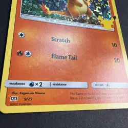 Pokemon Charmander 9/25 HOLO 25th Anniversary Mcdonalds Promo 2021 Card LP - Image 3