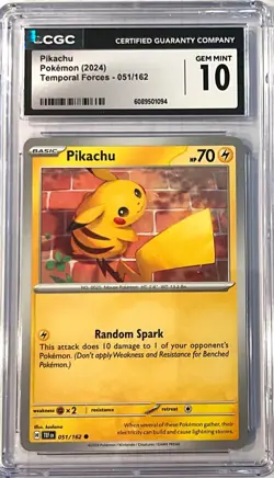 Pikachu 051/162 Temporal Forces POKEMON PIKACHU GEM MINT 10 - Image 1