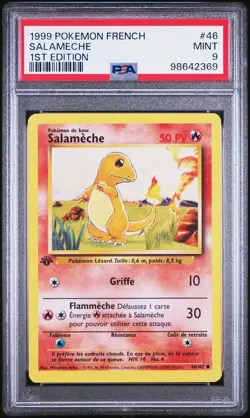 Carte Pokemon Salameche 46/102 Set de base Edition 1 PSA 9 - Image 2