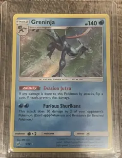 Pokemon TCG Greninja Holo Rare Card #9/18 Detective Pikachu LP Condition - Image 1