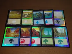 FOIL Lands lot Mercadian Masques Japanese x10 mtg SP,MP [FC] A - Image 1