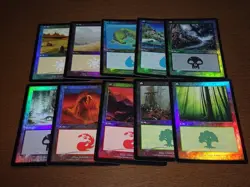 FOIL Lands lot Invasion Japanese x10 mtg SP,MP [FC] B - Image 1