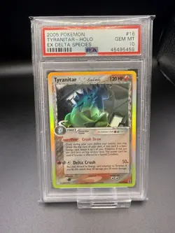 2005 Pokemon EX Delta Species Tyranitar Holo #16 PSA 10 Gem Mint - Image 1