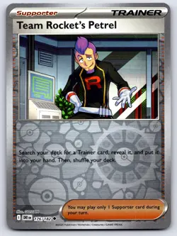 TEAM ROCKET'S PETREL 176/182 REVERSE HOLO DESTINED RIVALS POKEMON NEAR MINT - Image 1