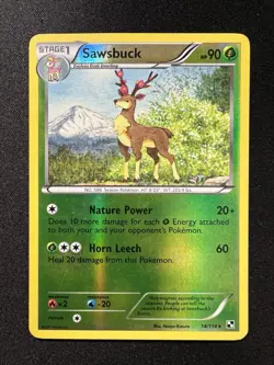 Sawsbuck 14/114 Rare Black & White Pokemon Reverse Holo Pokemon TCG - Image 1