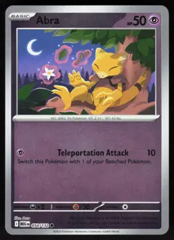 Abra 054/132 Common Mega Evolution Pokemon Reverse Holo Near Mint - Image 1