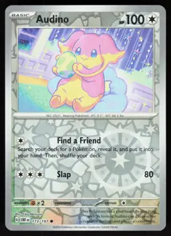Audino 173/197 Common Obsidian Flames Pokemon Reverse Holo Near Mint - Image 1