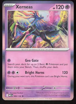Xerneas 064/132 Rare Mega Evolution Pokemon Holo Near Mint - Image 1