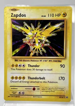 Zapdos Holo 42/108 Pokemon Card Evolutions 42/108 LP HOLO BLEED - Image 1