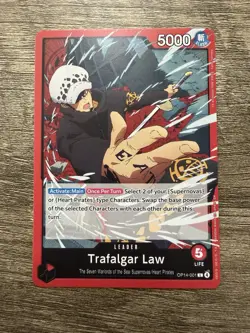 Trafalgar Law Leader - OP14-001 - One Piece TCG: The Azure Sea's Seven - English - Image 1