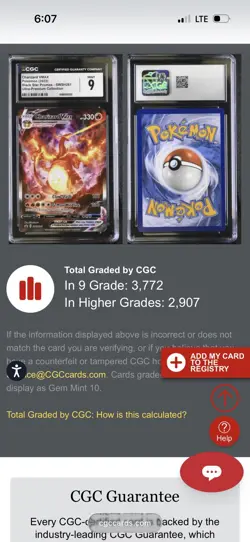 CGC 9 MINT Charizard VMAX SWSH261 FULL ART HOLO 261 SWSH PROMO Pokemon Card 088 - Image 3
