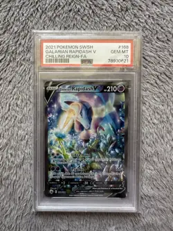 PSA 10 Galarian Rapidash V 168/198 Chilling Reign Full Art Pokemon Card - Image 1
