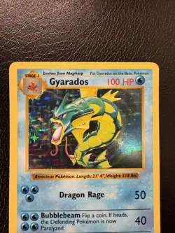 Pokemon TCG Gyarados Base Set 6/102 100 Holo Rare SHADOWLESS HP/MP - Image 2