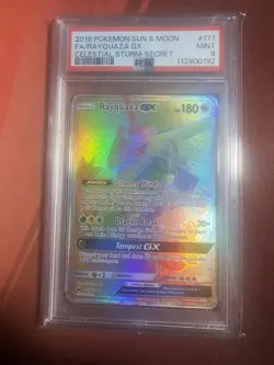 2018 Pokemon Sun & Moon Celestial Storm Secret #177 FA Rayquaza GX PSA 9 - Image 1