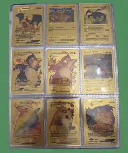 Pokemon Card Collection Custom Gold Foil Full Art Rare Lot of 13 Cards EX-NM - Image 1