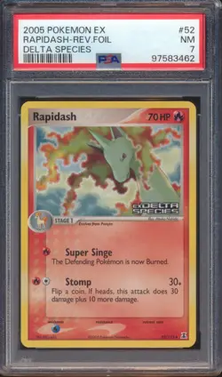 2005 POKEMON EX DELTA SPECIES RAPIDASH #52 REVERSE FOIL PSA 7! - Image 1
